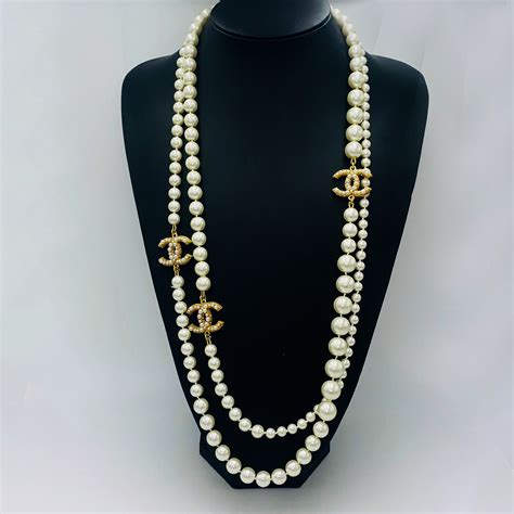 chanel long nekace|genuine chanel necklace.